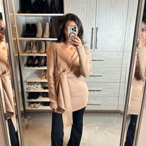 Tan Wrap Sweater